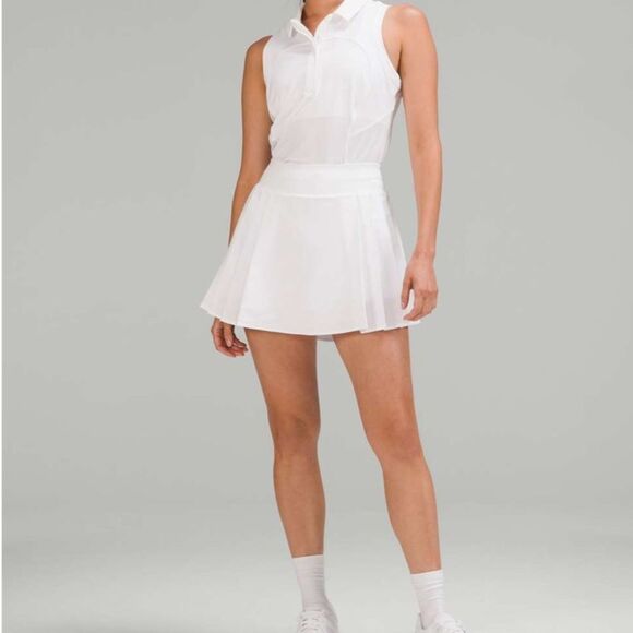 Lululemon Side Pleat high rise white tennis skirt skort 12 - Picture 1 of 11